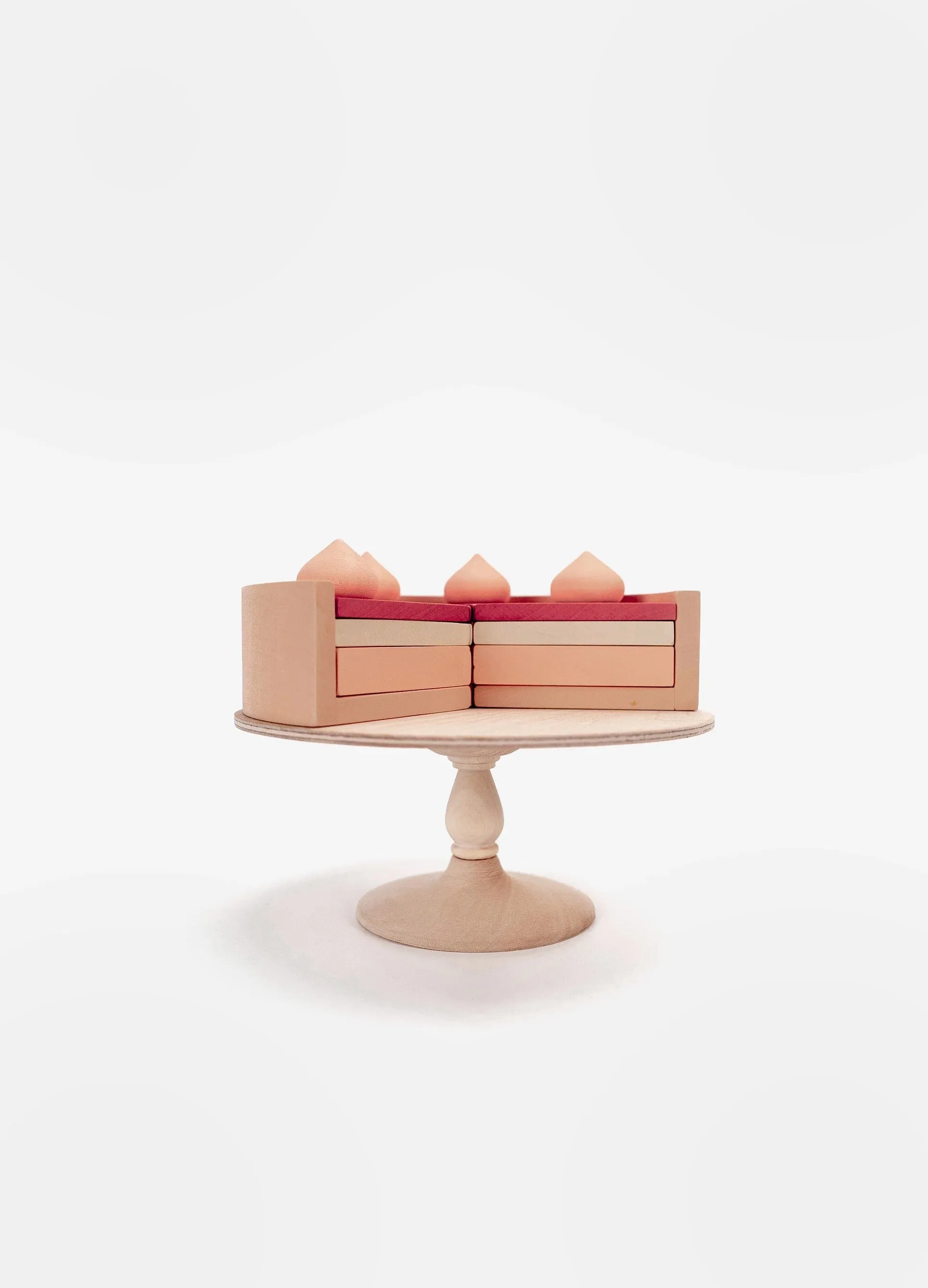 Handmade Strawberry Layer Cake On A Stand