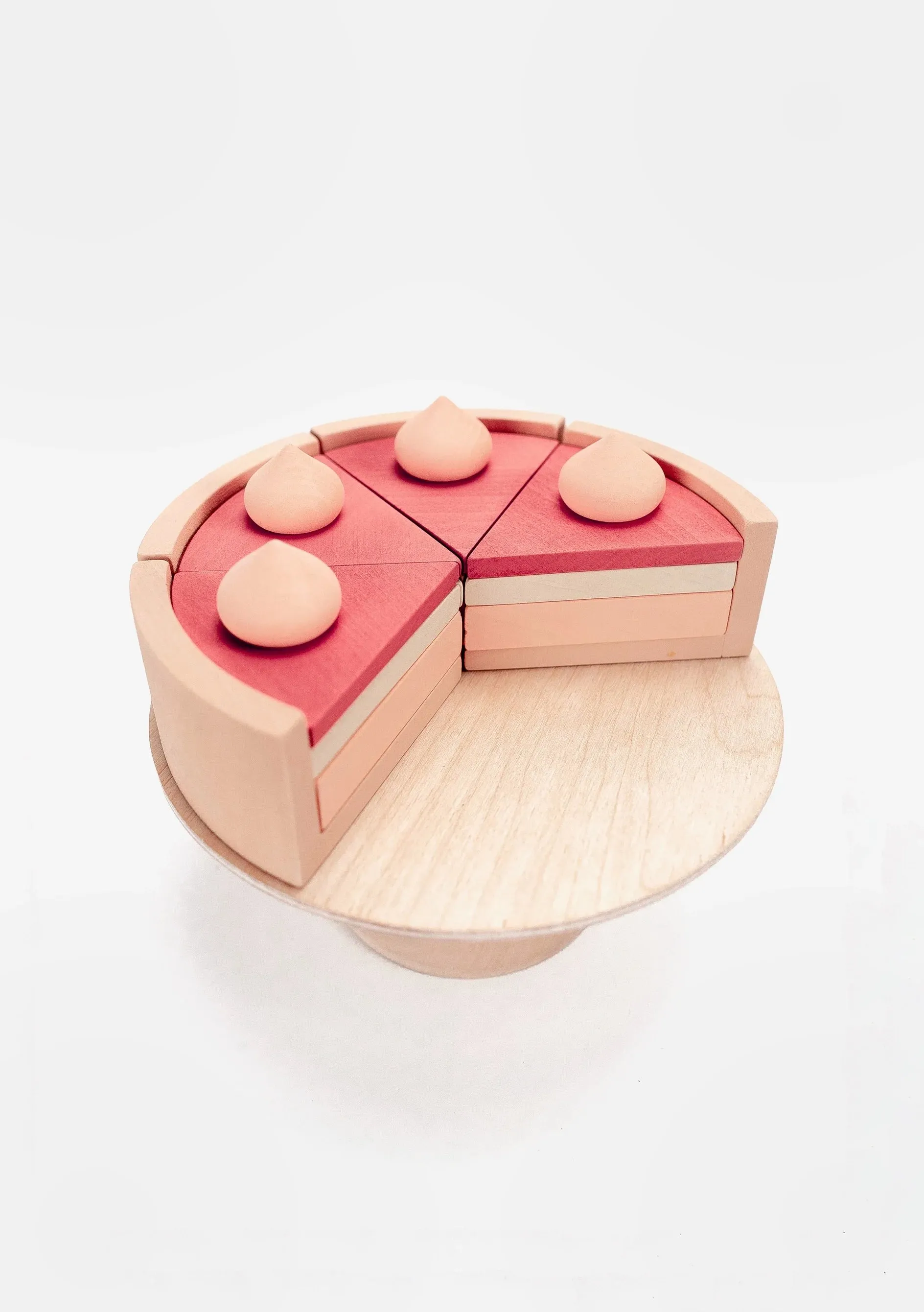 Handmade Strawberry Layer Cake On A Stand