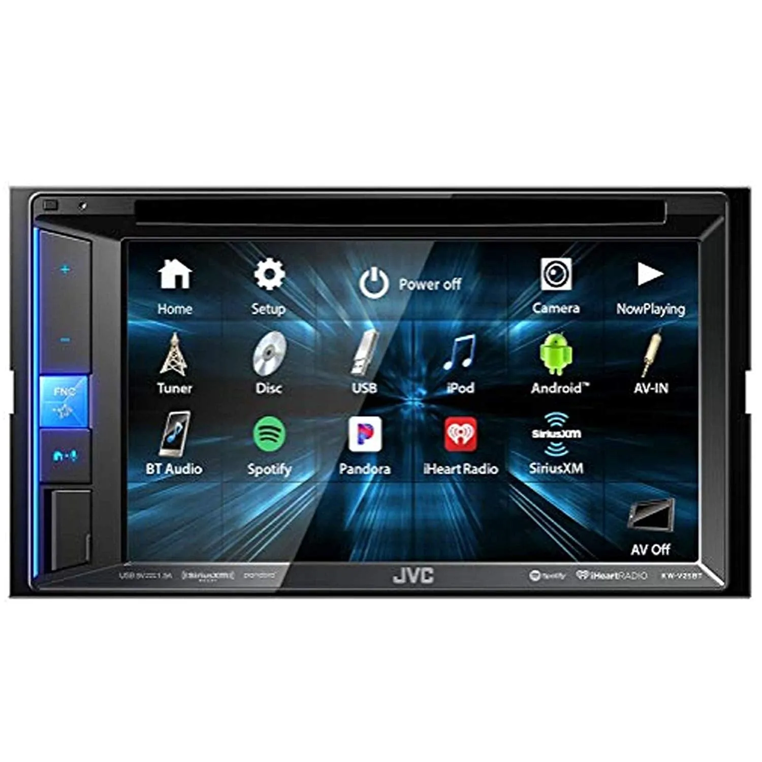 JVC KW-V25BT Multimedia Receiver Featuring 6.2" WVGA Clear Resistive Touch Monitor/Bluetooth / 13-Band EQ