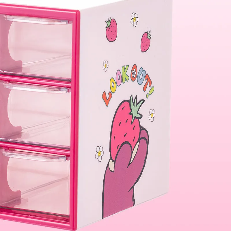 Kawaii Girl Style Strawberry Bear Storage Box