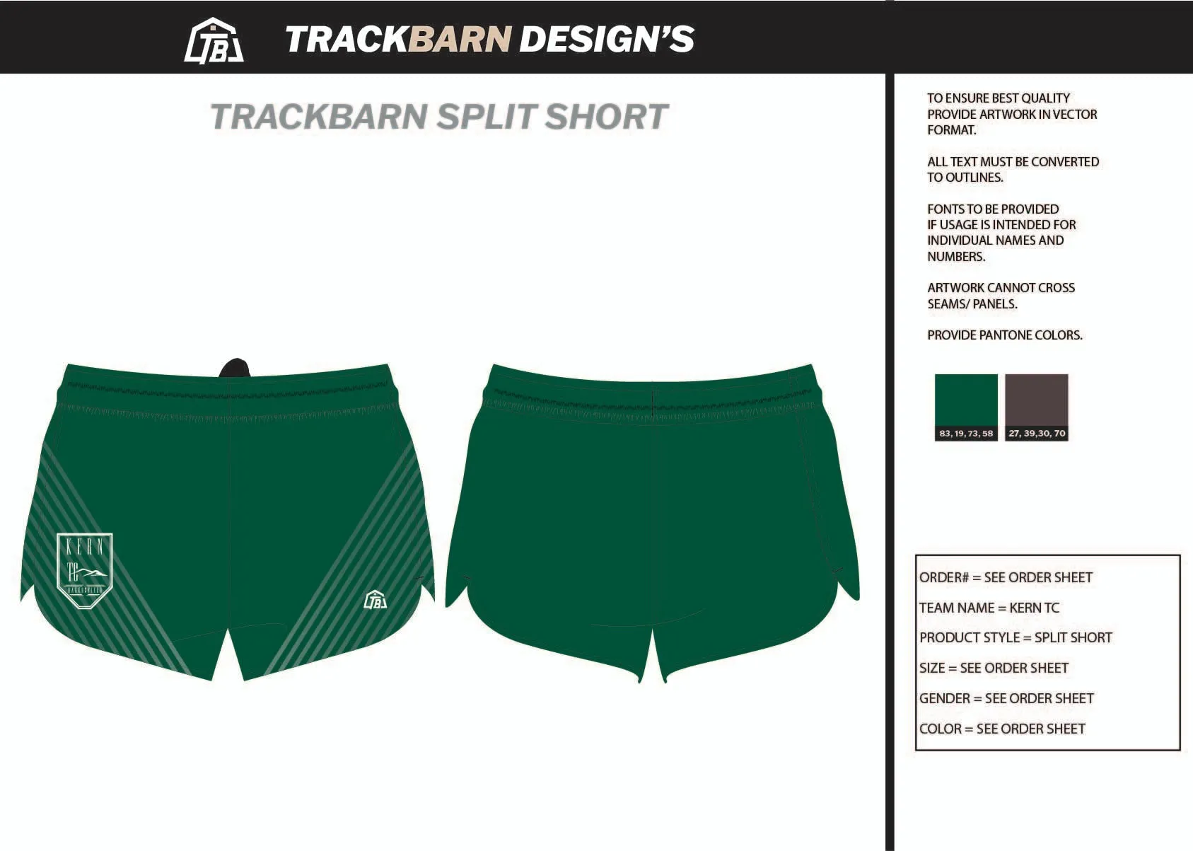 Kern-T-C Youth Split Track Short