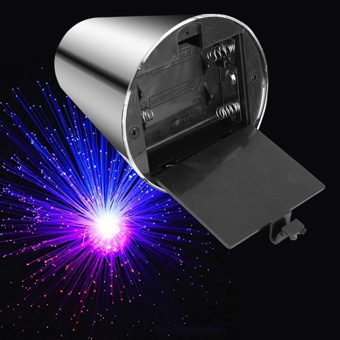 Kicko Fiber Optic Rainbow Lamp - 2 Pack - Multi-Colored Fiber Lights with Silver Base