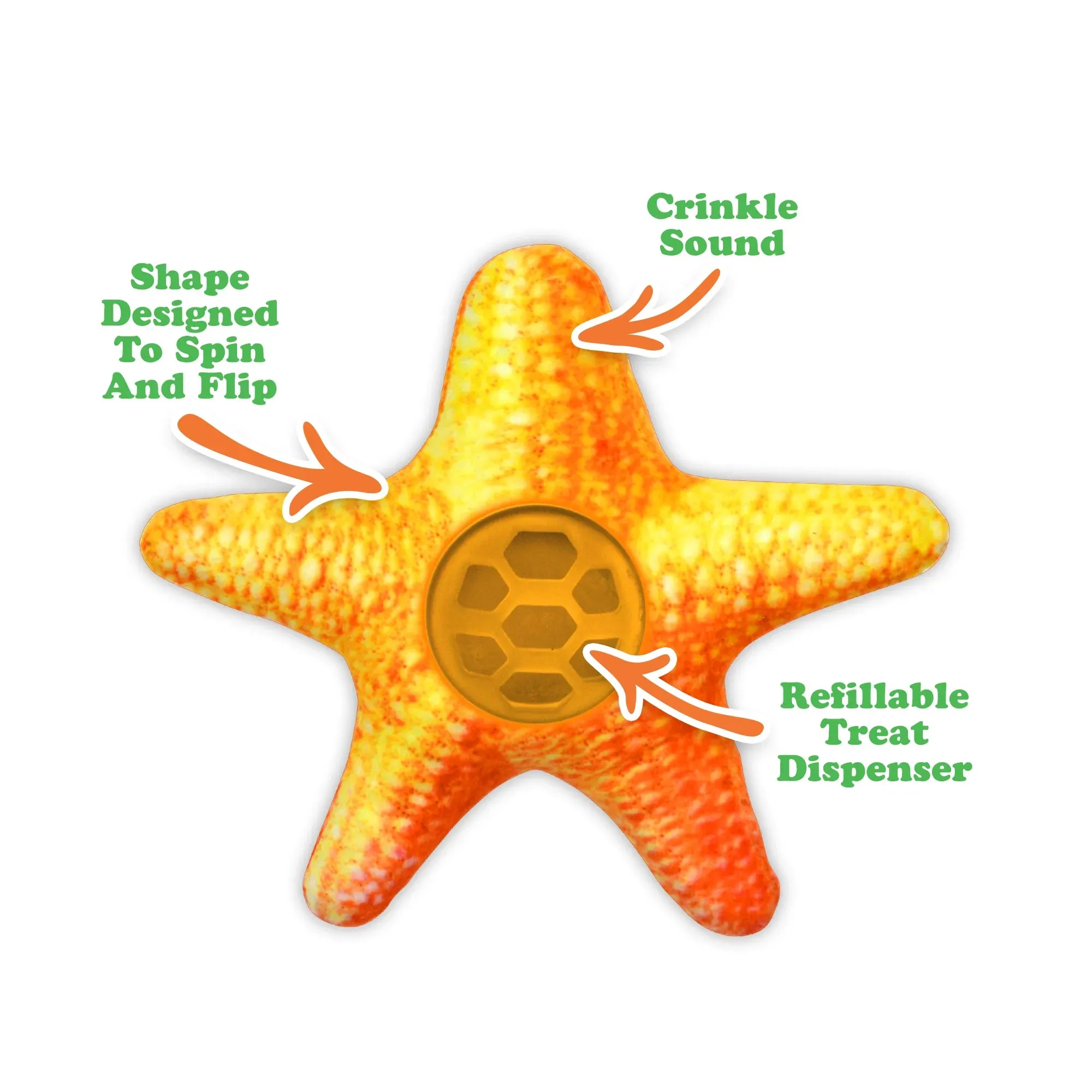 Knock 'n' Nibble Starfish Refillable Treat Dispensing Cat Toy