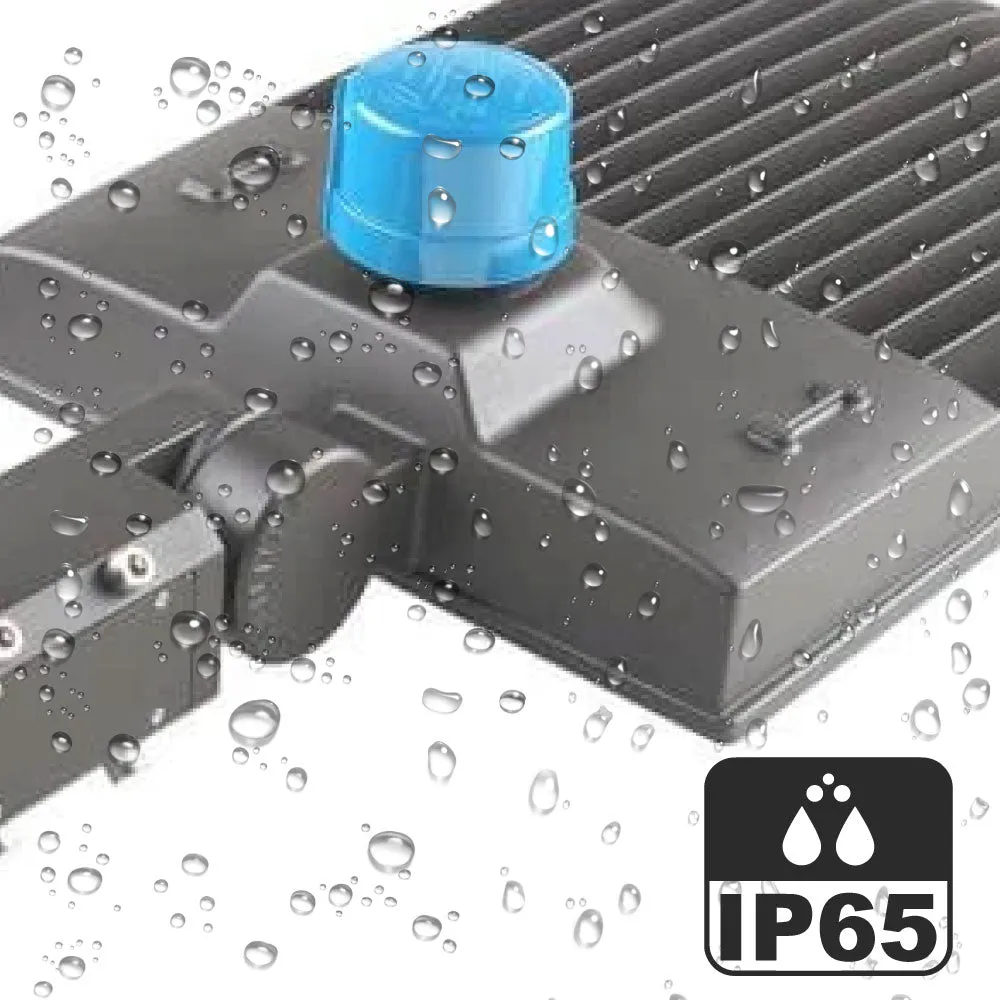 LED Pole Light with Dusk to Dawn Photocell, 300W/240W/200W Wattage Adjustable, 5700K, 133 LM/W, Universal Mount (Adjustable Slip Fitter   Wall Mount), Gray, IP65 Waterproof, AC120-277V, LED Parking Lot Lights - Outdoor Commercial Area Street Lighting