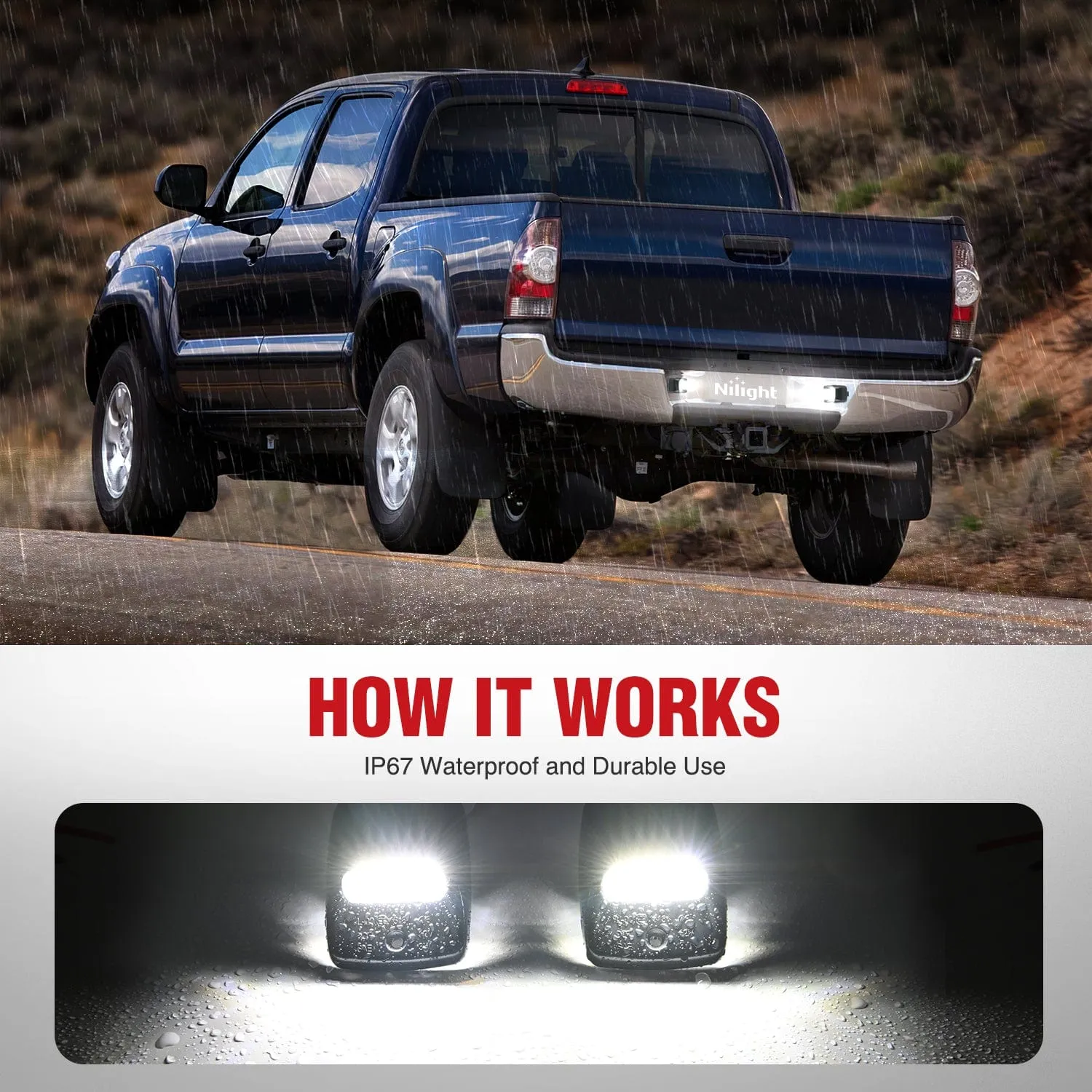 License Plate Lights Compatible with 2005 2006 2007 2008 2009 2010 2011 2012 2013 2014 2015 Toyota Tacoma 2000-2013 Tundra Black Housing 6000K White 2PCS Pack