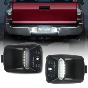 License Plate Lights Compatible with 2005 2006 2007 2008 2009 2010 2011 2012 2013 2014 2015 Toyota Tacoma 2000-2013 Tundra Black Housing 6000K White 2PCS Pack