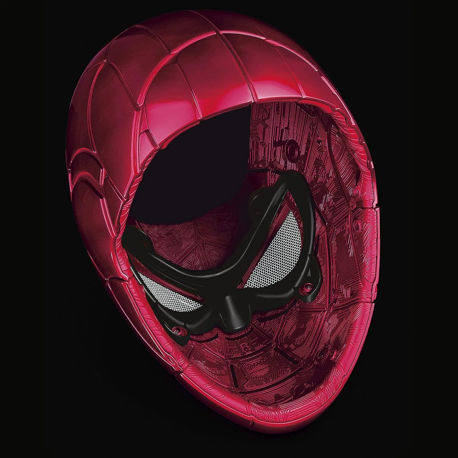Marvel Legends Series Iron Spider Electronic Helmet with Glowing Eyes, 6 Light Settings and Adjustable Fit , Red