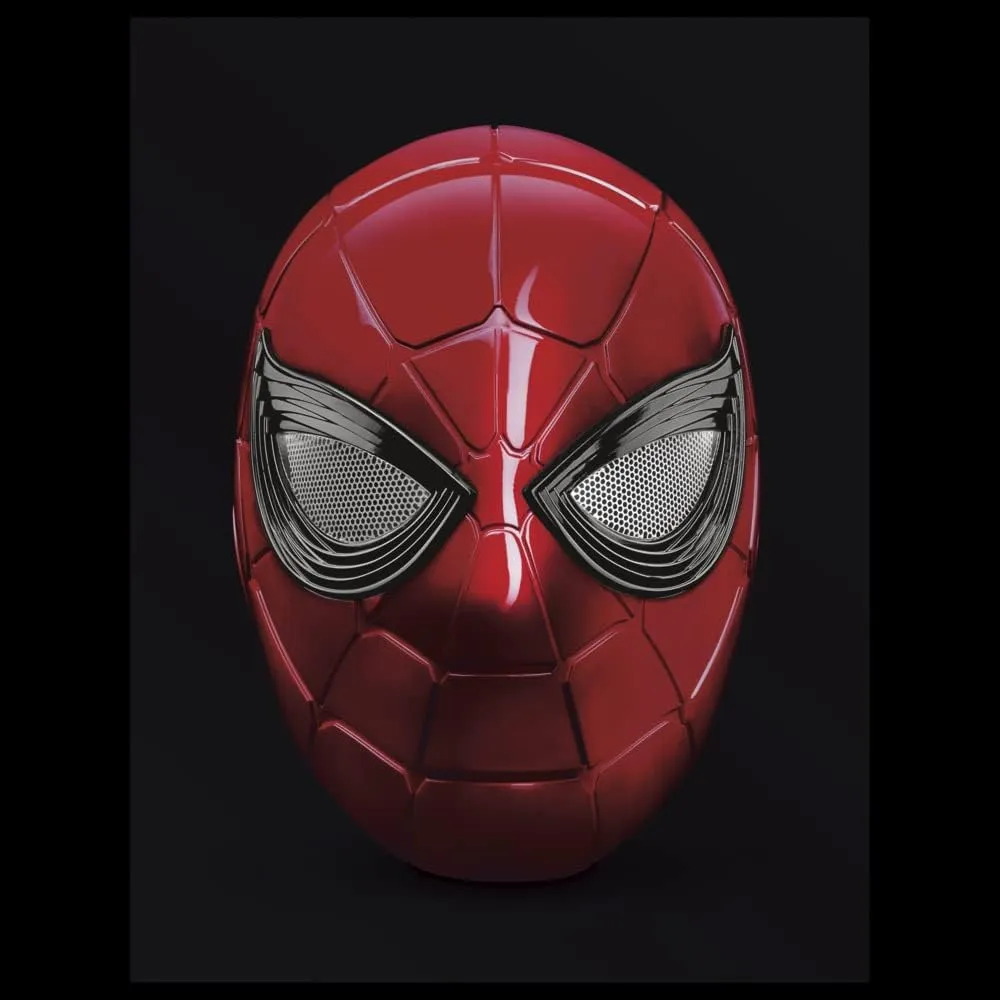 Marvel Legends Series Iron Spider Electronic Helmet with Glowing Eyes, 6 Light Settings and Adjustable Fit , Red