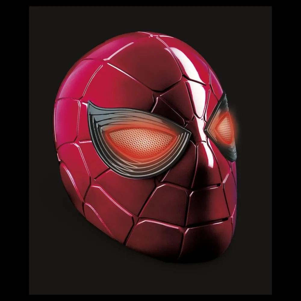 Marvel Legends Series Iron Spider Electronic Helmet with Glowing Eyes, 6 Light Settings and Adjustable Fit , Red