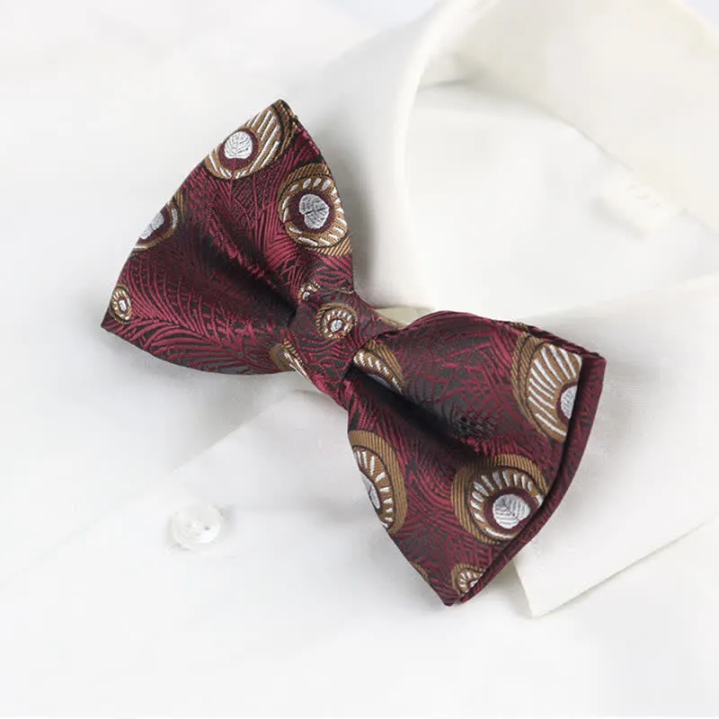 Men's Peacock Feather Pattern Bow Tie