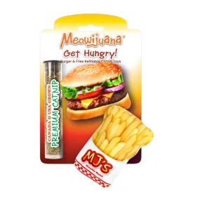 Meowijuana Get Hungry Refillable Burger and Fries 2 Pack Cat Toys