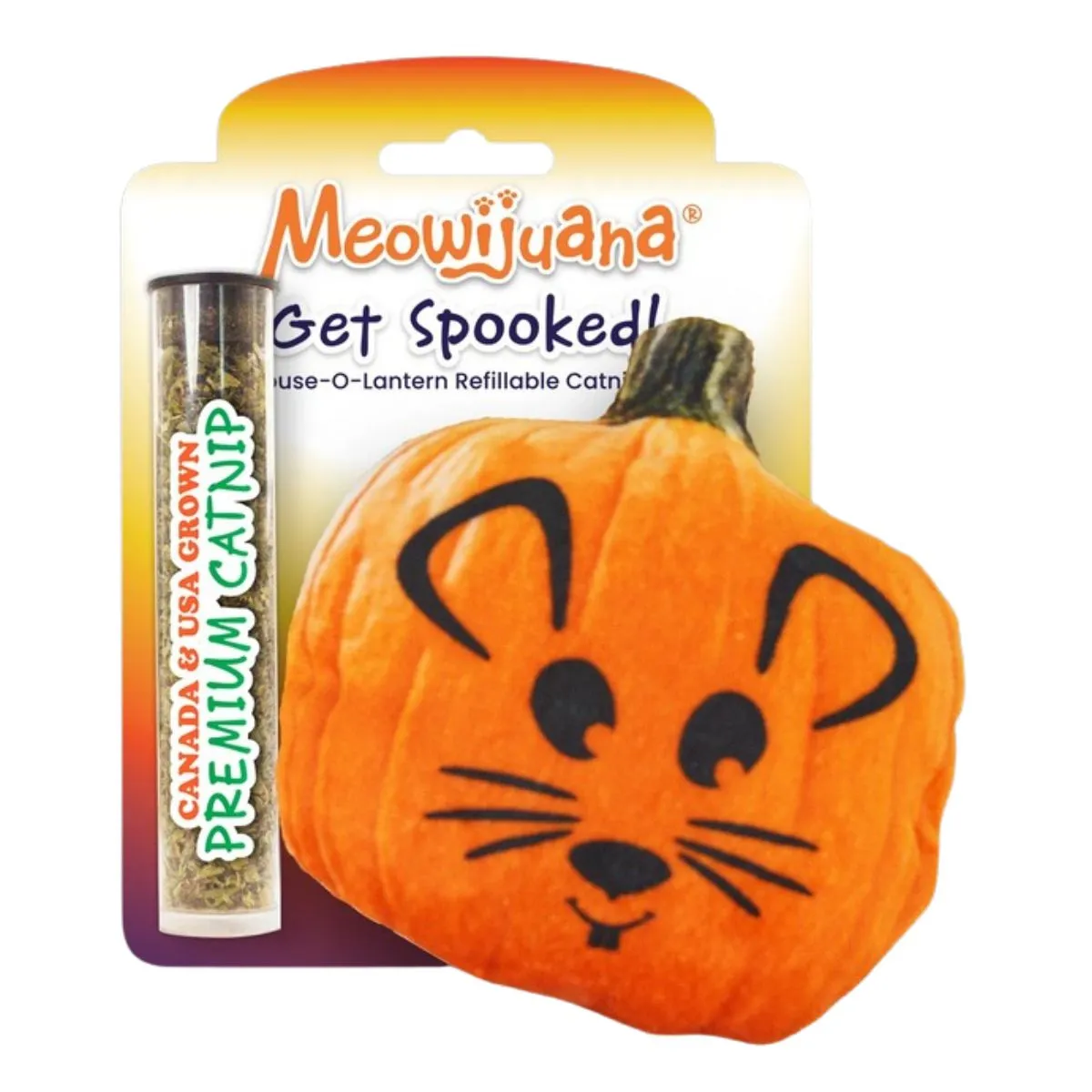 MeowIjuana Get Spooked Pumpkin Refillable Cat Toy
