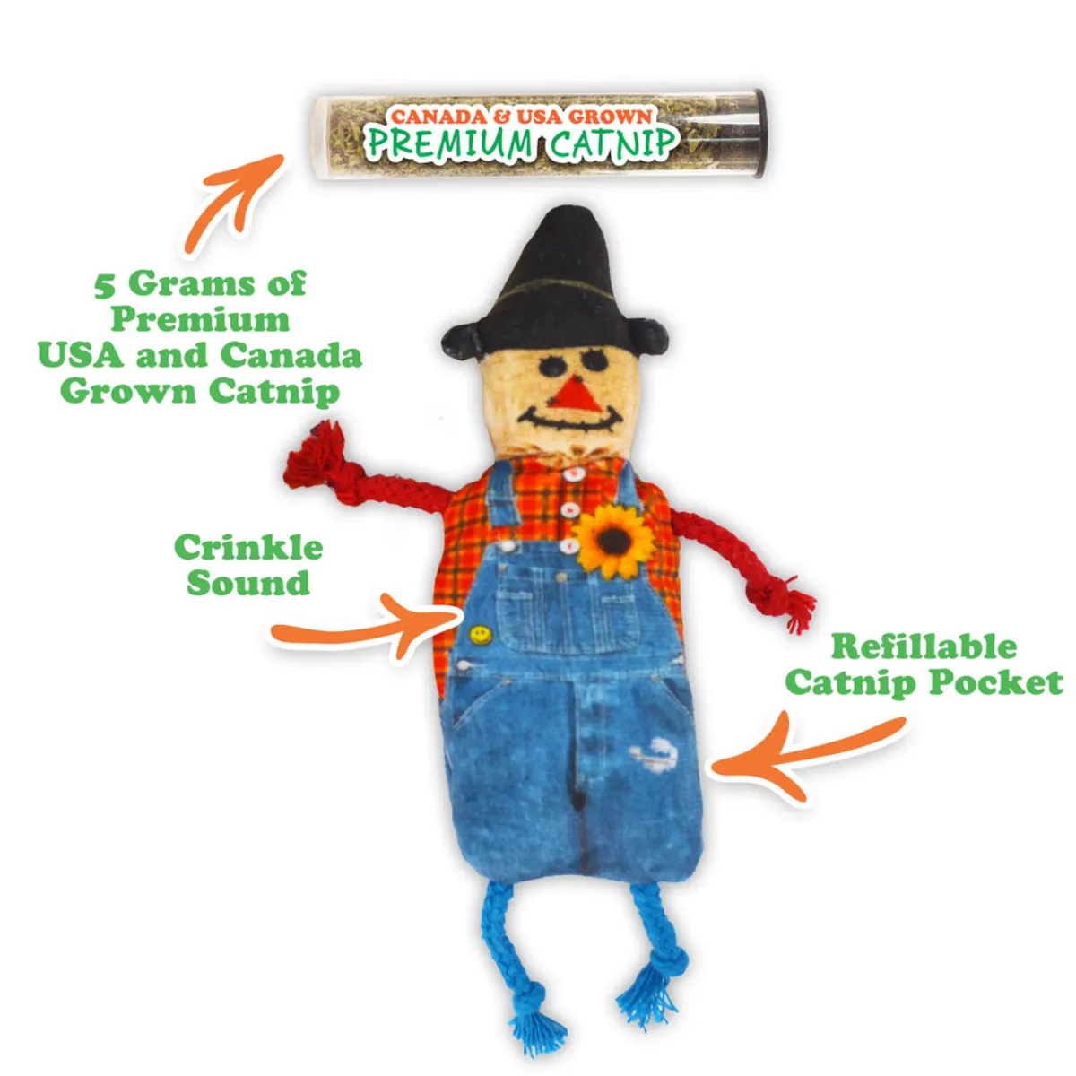MeowIjuana Get Spooked Scarecrow Refillable Cat Toy
