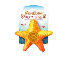 Meowijuana Knock 'n' Nibble Starfish - Refillable Treat Dispensing Cat Toy (1 Count)