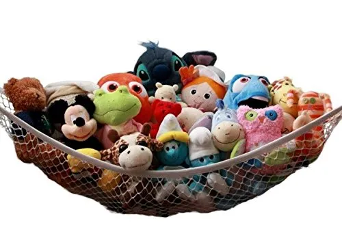 MiniOwls Toy Storage Hammock (White, X-Large)