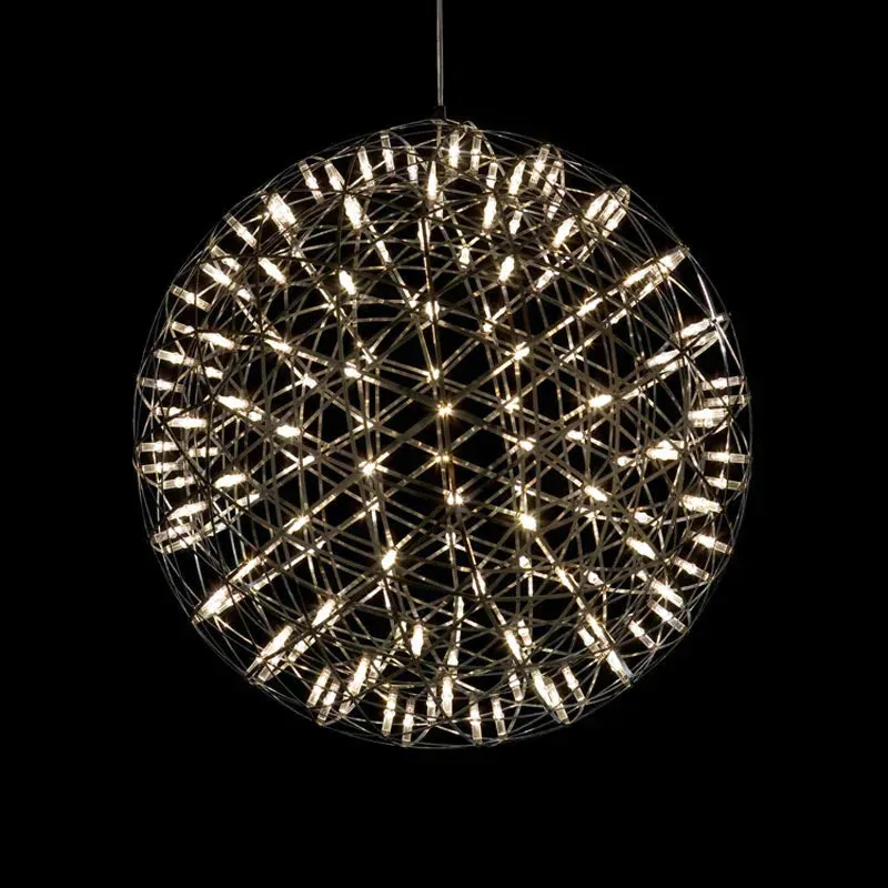 Modern Brief Loft Spark Ball LED Pendant Light Fixture Firework Ball Stainless Steel Pendant Lamps Home Deco Lighting