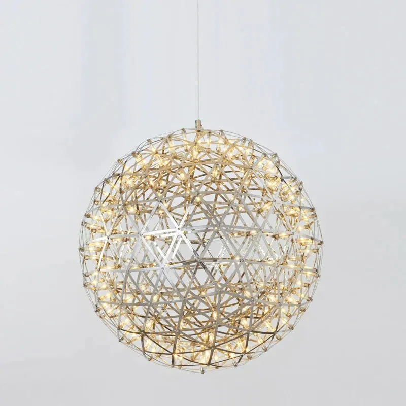 Modern Brief Loft Spark Ball LED Pendant Light Fixture Firework Ball Stainless Steel Pendant Lamps Home Deco Lighting