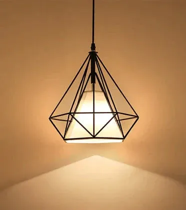 Modern cage pendant light iron minimalist retro Scandinavian loft pyramid pendant lamp metal Hanging Lamp E27 Indoor DD01
