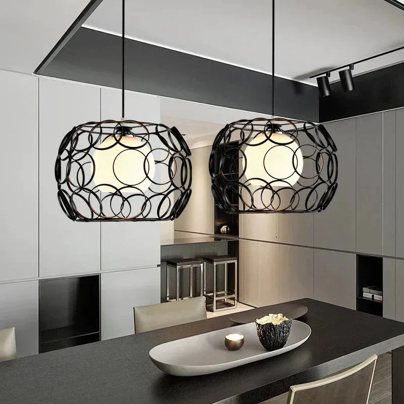 Modern cage pendant light iron minimalist retro Scandinavian loft pyramid pendant lamp metal Hanging Lamp E27 Indoor DD01