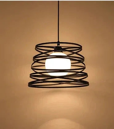 Modern cage pendant light iron minimalist retro Scandinavian loft pyramid pendant lamp metal Hanging Lamp E27 Indoor DD01
