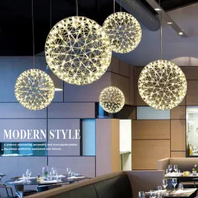 Modern Loft Spark Ball LED Pendant Light Firework Stainless Steel Pendant Lamps