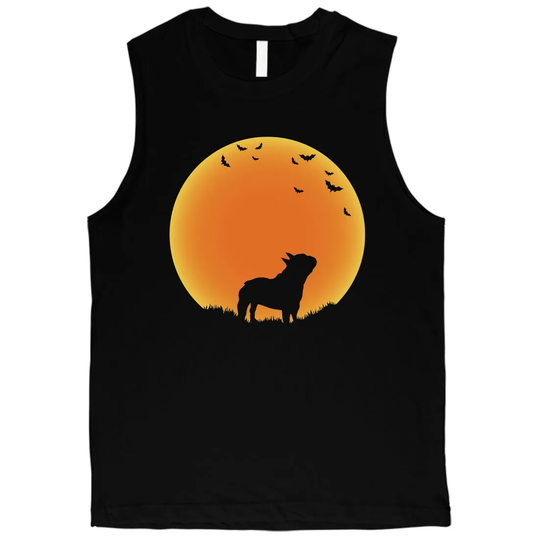 Moon French Bulldog Halloween Costume Funny Mens Muscle Shirt