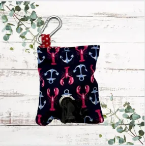 Newquay lobster print handmade dog poo bag dispenser