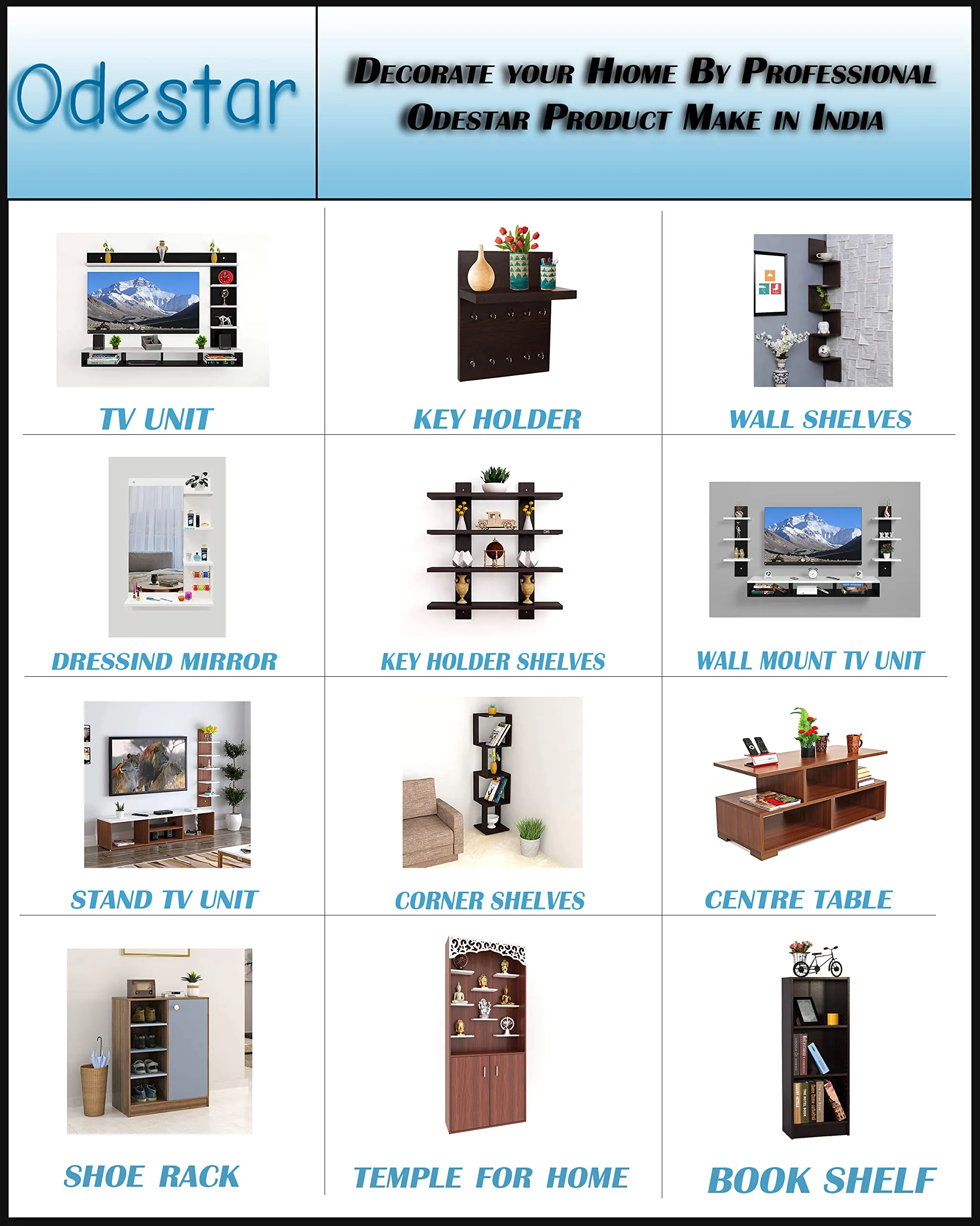 Odestar Wooden Hanging Dressing Mirrors with Shelves - Brown. This Versatile Bathroom Mirror for Wall Decor is Perfect for Any Room, from The Living Room to The Bedroom. Framed, Rectangular