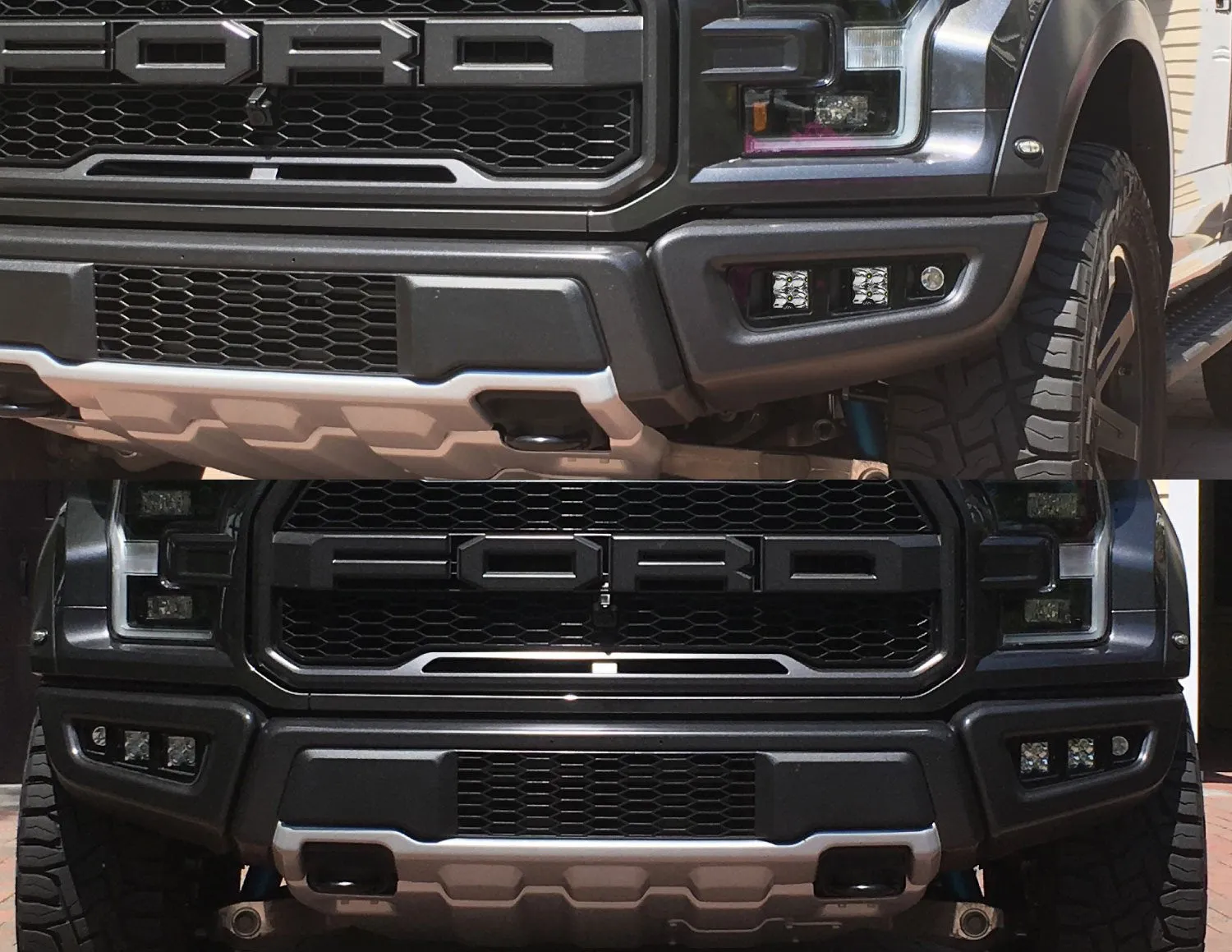 Offroad Alliance - Triple Bezel Fog Light Kit w/ Diode Dynamics SS3 Sport Lights - 2017-2020 Raptor