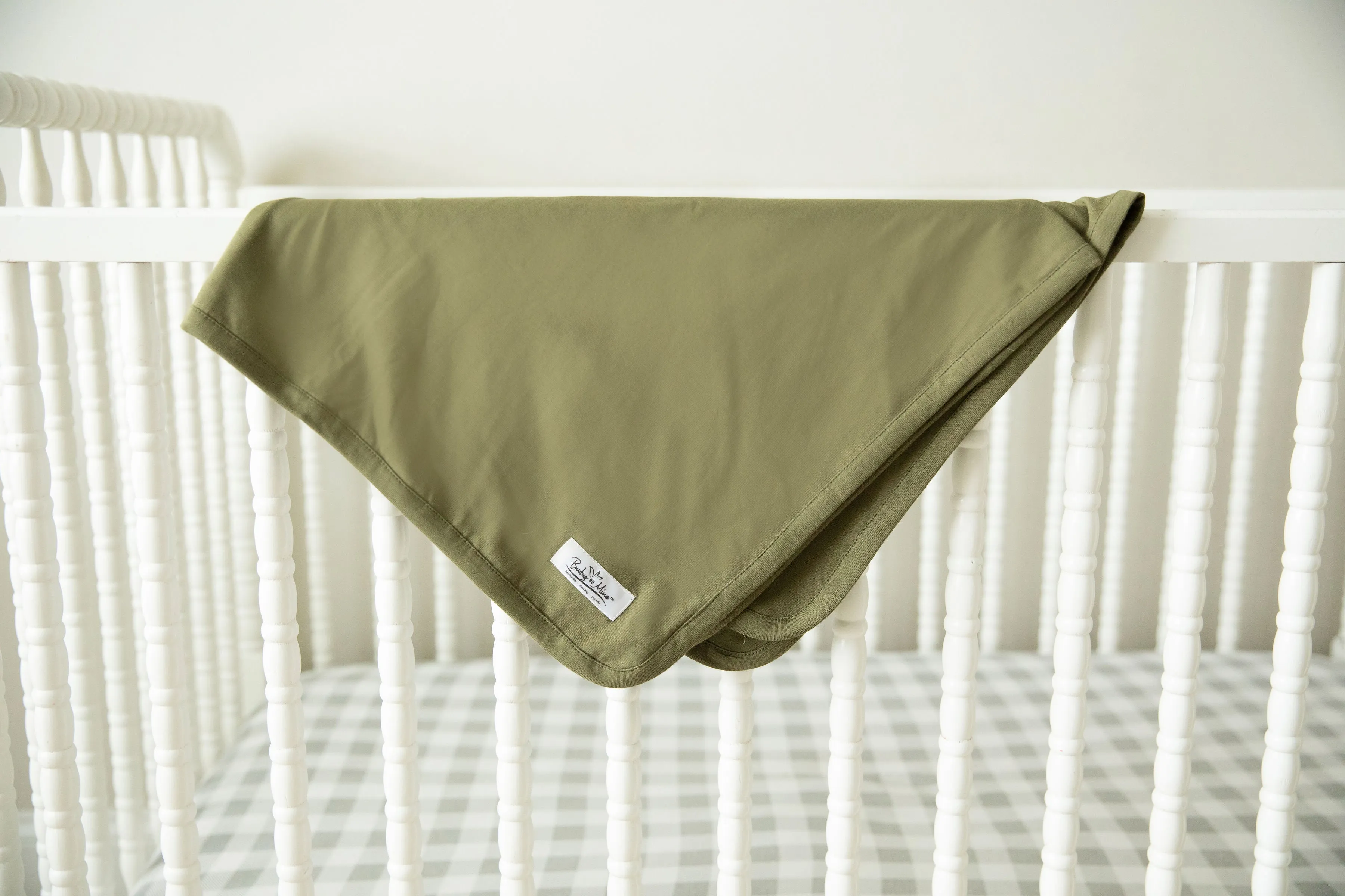 Olive Green Robe, Dad Hat, and Baby Swaddle & Hat Set