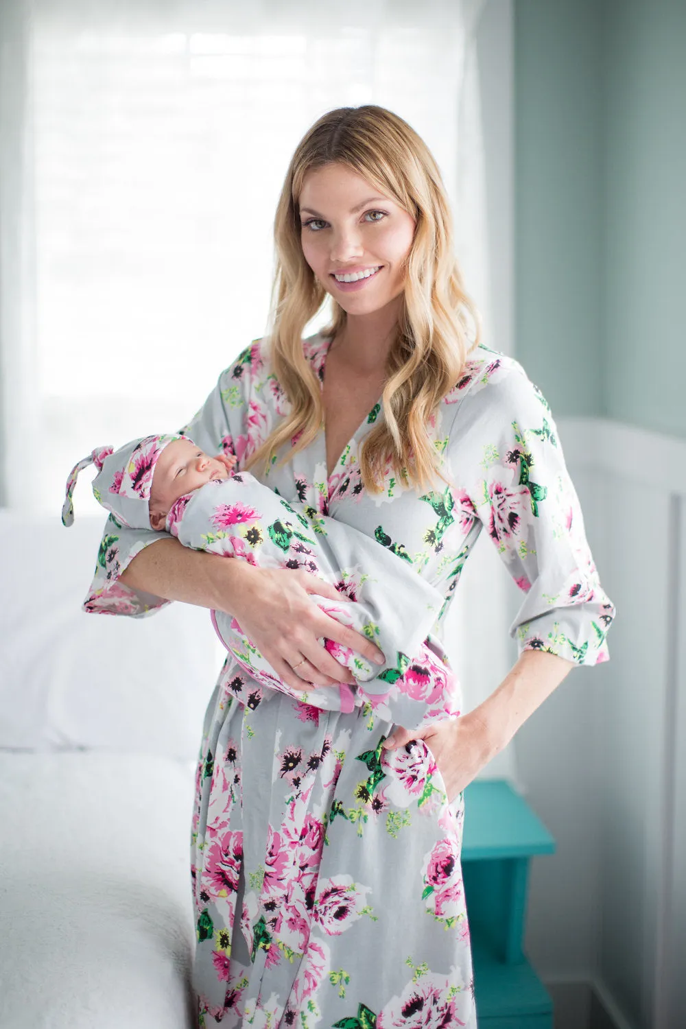 Olivia Robe, Dad Hat, and Baby Swaddle & Hat Set