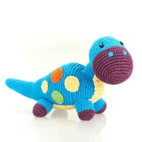 Pebblechild Dinosaur Rattle - Dippi - Blue