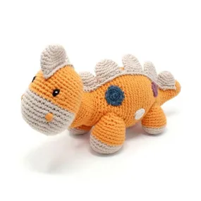 Pebblechild Dinosaur Rattle - Steggi Soft Orange
