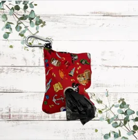 Penzance pirates print handmade dog poo bag dispenser