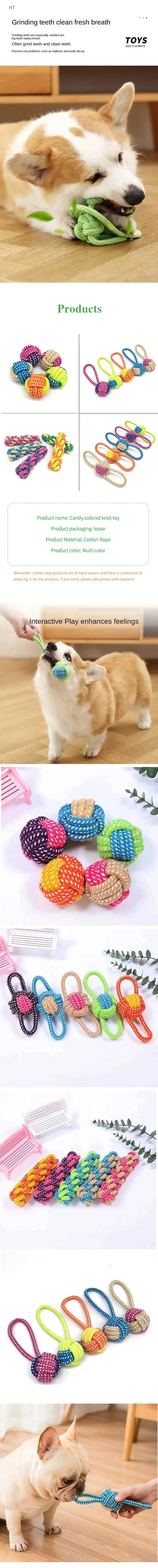 Pet Dog Toys for Large Small Dogs Toy InteractiveCotton Rope Mini Dog Toys Ball for DogsAccessories Toothbrush Chew Puppy Toy