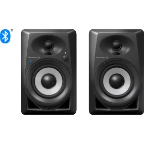Pioneer DJ DM-40BT-W 4” Desktop Studio Monitor System with Bluetooth Connectivity, Professional Audio Equipment, Electronic Bluetooth Speakers, Black