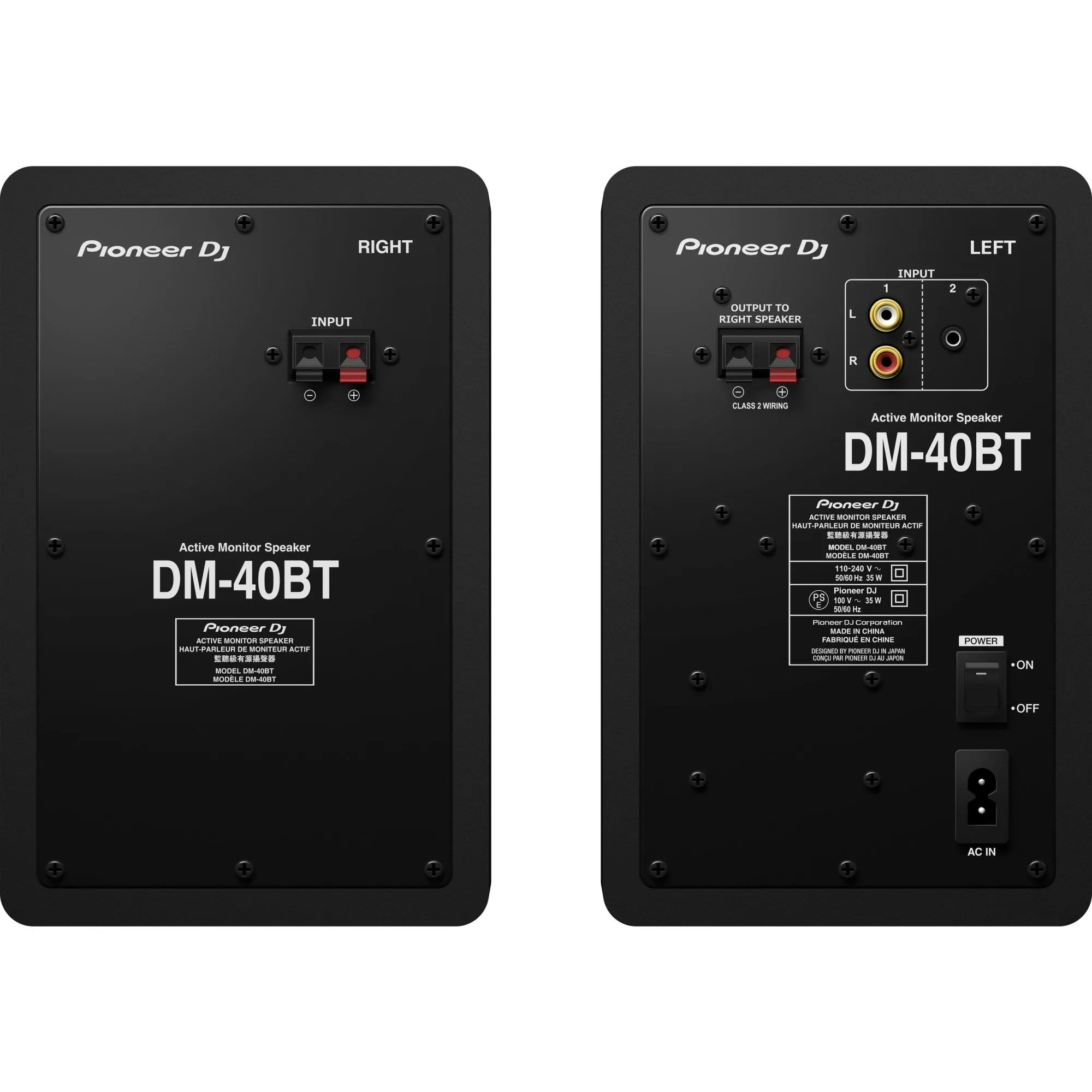 Pioneer DJ DM-40BT-W 4” Desktop Studio Monitor System with Bluetooth Connectivity, Professional Audio Equipment, Electronic Bluetooth Speakers, Black