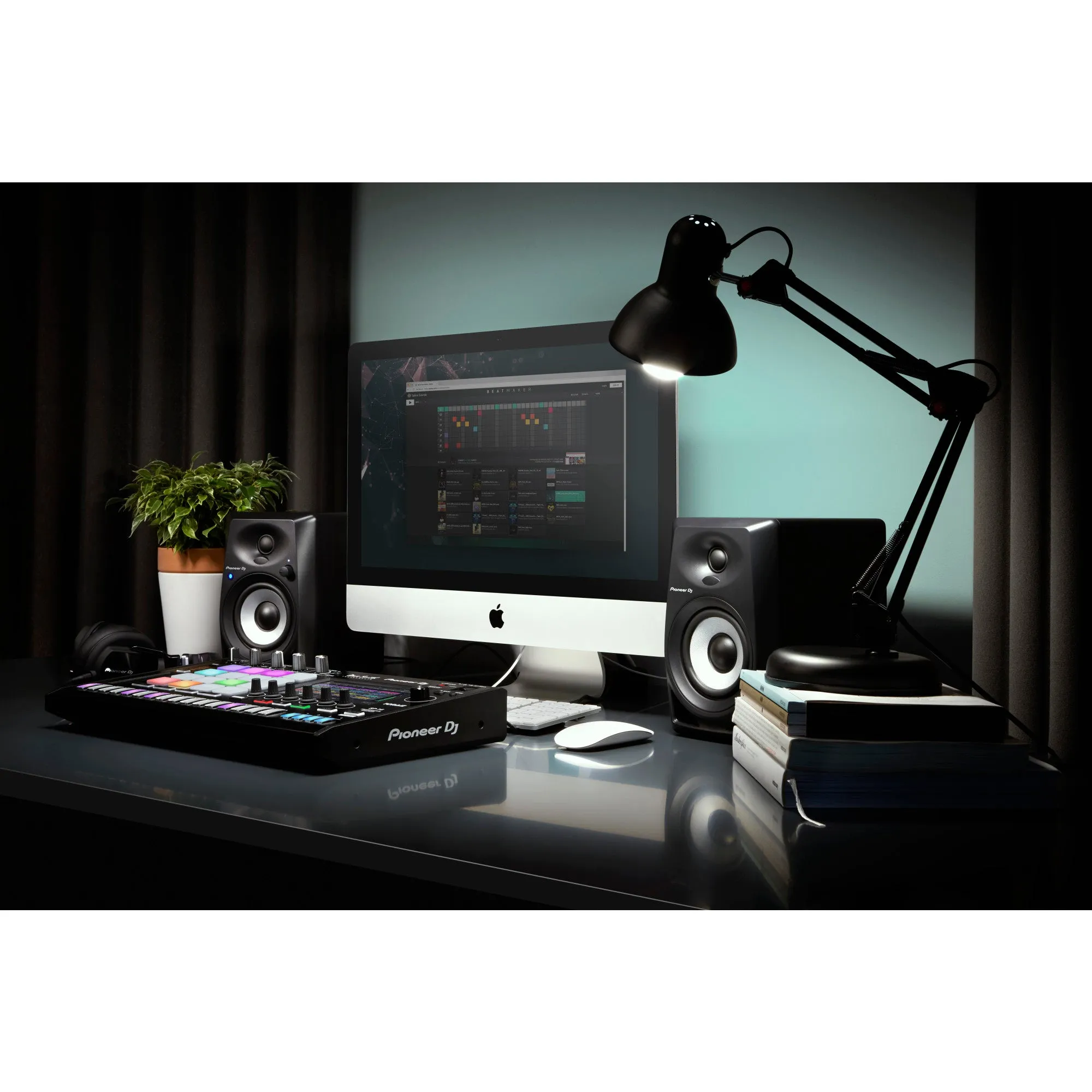 Pioneer DJ DM-40BT-W 4” Desktop Studio Monitor System with Bluetooth Connectivity, Professional Audio Equipment, Electronic Bluetooth Speakers, Black