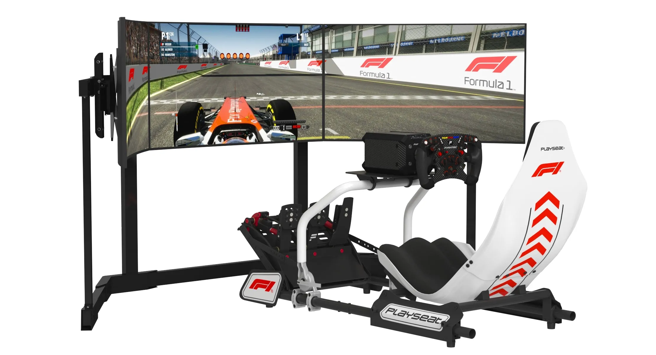 Playseat Formula Instinct F1 Edition Racing Simulator Seat with 3 Monitors 3D Model