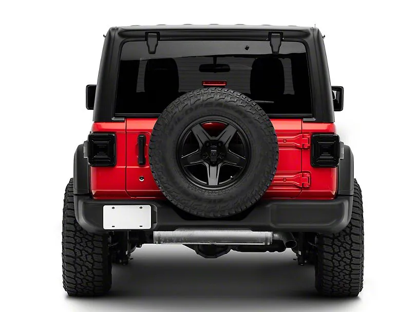 Raxiom Tail Lights Jeep Wrangler JL (18-23) [Axial Series Plateau] Black Housing / Smoked Lens
