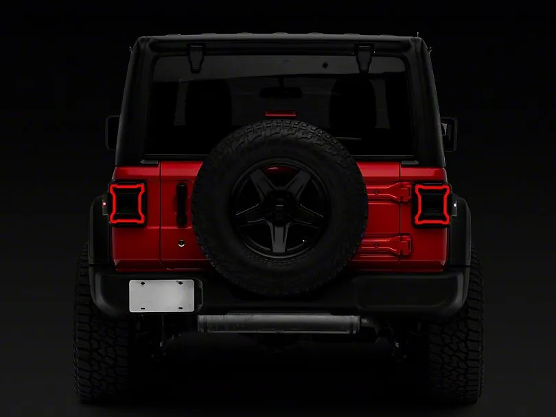 Raxiom Tail Lights Jeep Wrangler JL (18-23) [Axial Series Plateau] Black Housing / Smoked Lens