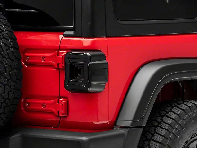 Raxiom Tail Lights Jeep Wrangler JL (18-23) [Axial Series Plateau] Black Housing / Smoked Lens