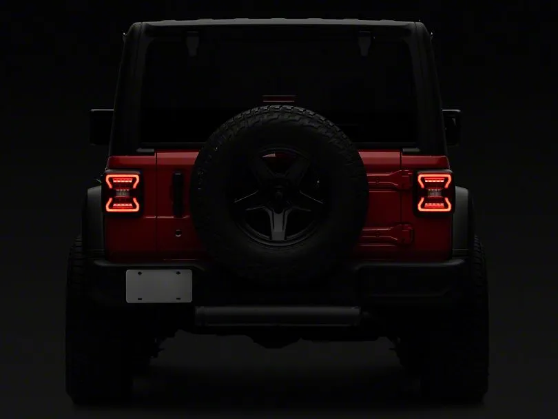 Raxiom Tail Lights Jeep Wrangler JL (18-23) [w/ Factory Halogen Lights] Black Housing / Smoked or Red Lens