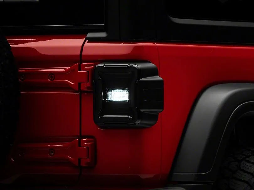 Raxiom Tail Lights Jeep Wrangler JL (18-23) [w/ Factory Halogen Lights] Black Housing / Smoked or Red Lens