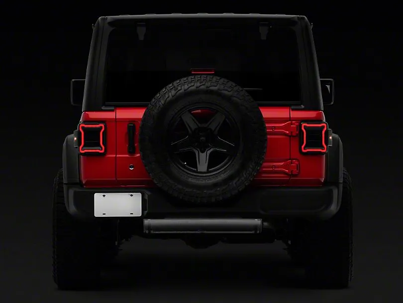 Raxiom Tail Lights Jeep Wrangler JL (18-23) [w/ Factory Halogen Lights] Black Housing / Smoked or Red Lens
