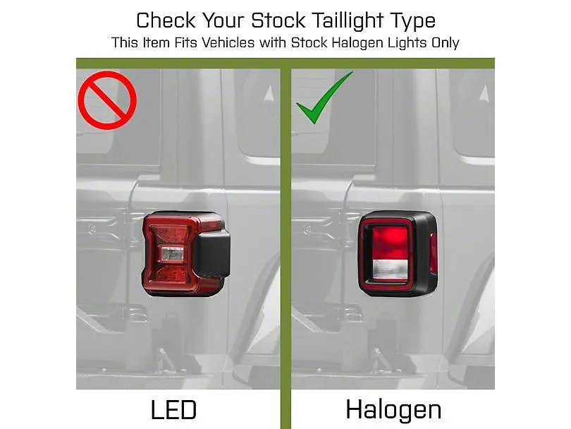 Raxiom Tail Lights Jeep Wrangler JL (18-23) [w/ Factory Halogen Lights] Black Housing / Smoked or Red Lens