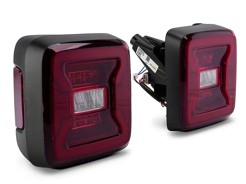 Raxiom Tail Lights Jeep Wrangler JL (18-23) [w/ Factory Halogen Lights] Black Housing / Smoked or Red Lens