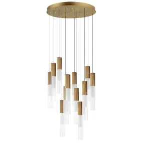Reeds 23 in. 12 Lights LED Pendant Light Gold Finish