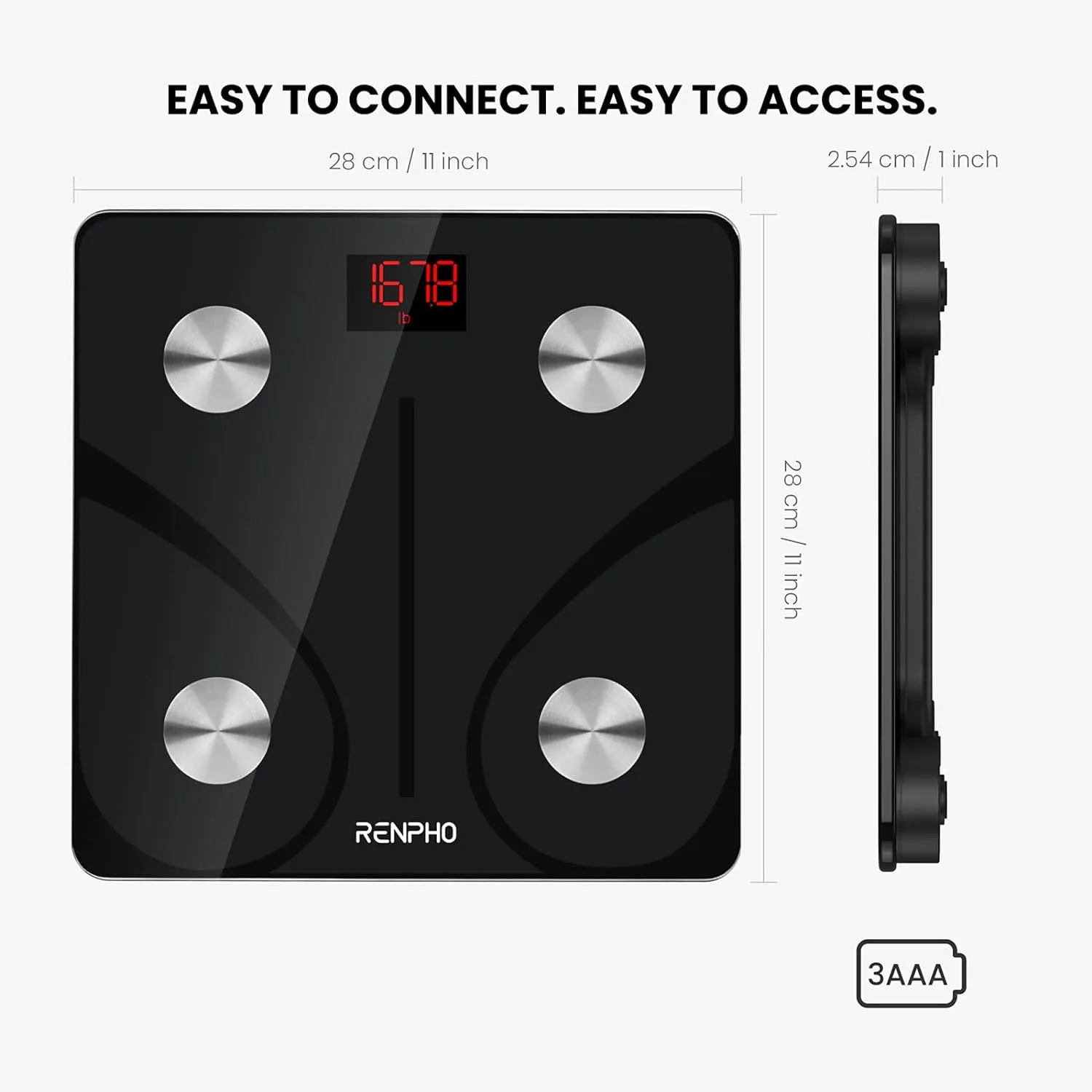 RENPHO Scale for Body Weight, Battery-Free Solar Power Digital Bathroom Smart Scale Bluetooth Body Fat Scale, Body Composition Monitor with App 400lbs - Elis Solar