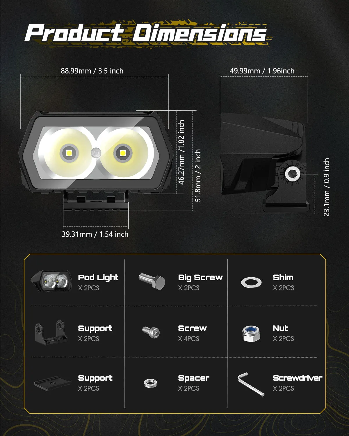 Rock Series | 3.5-inch LED Pod Lights Spotlights